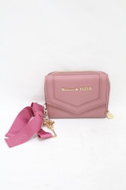 画像1: Maison de FLEUR / キーリボンミニウォレット  ピンク H-25-07-13-1015-LO-ZA-NS-ZH