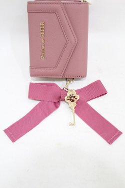 画像2: Maison de FLEUR / キーリボンミニウォレット  ピンク H-25-07-13-1015-LO-ZA-NS-ZH