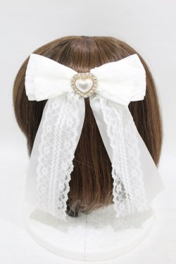 画像2: Princess Melody / パールハートレースおりぼんクリップ  オフ H-25-07-13-1002-EL-AC-NS-ZH