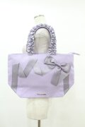 Maison de FLEUR / Maison de FLEUR×Misako Aoki/Mリボンキャンバストートバッグ  ラベンダー H-25-07-13-1023-LO-BG-NS-ZH
