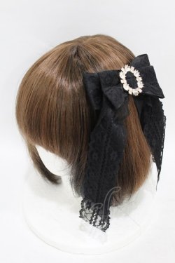 画像1: Princess Melody / ビジューリングレース重ねクリップ  ブラック H-25-07-13-1003-EL-AC-NS-ZH