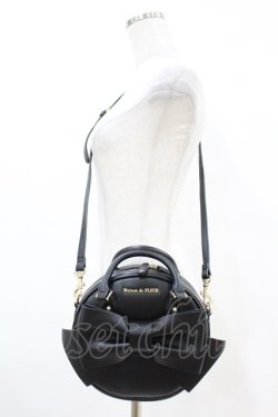 画像1: Maison de FLEUR / Maison de FLEUR×Misako Aoki/ラウンドリボンショルダーバッグ  ブラック H-25-07-13-1031-LO-BG-NS-ZH