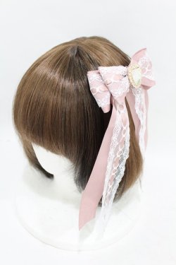 画像1: Princess Melody / オールハートビジュー梯子レース重ねクリップ  ピンク H-25-07-13-1004-EL-AC-NS-ZH