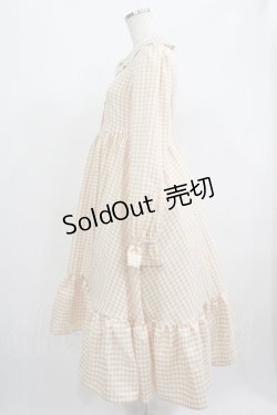 画像2: FLC / 星名桜子/ギンガムチェックワンピース M ベージュ H-25-07-13-001-LO-OP-NS-ZH