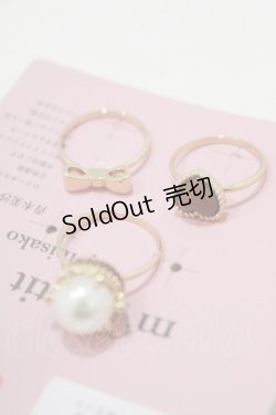 画像2: m petit by misako / AM3PPLハートリング 11号×2個/13号×1個 ゴールド H-25-07-13-067-LO-AC-NS-ZH