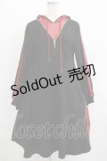Favorite / フリルパーカーワンピース M ブラック/レッド H-25-07-13-007-LO-OP-NS-ZH