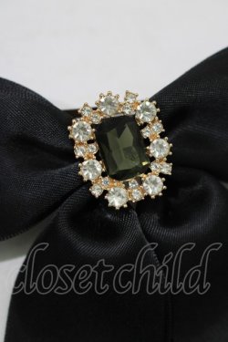 画像3: Maison de FLEUR / ビジューサテンリボンバレッタ  ブラック H-25-07-13-075-LO-AC-NS-ZH