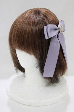 画像1: Maison de FLEUR / ビジューサテンリボンバレッタ  ラベンダー H-25-07-13-076-LO-AC-NS-ZH