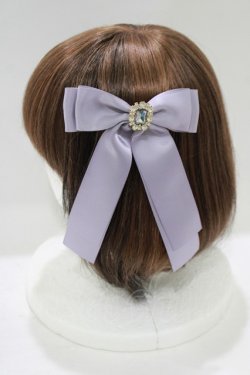 画像2: Maison de FLEUR / ビジューサテンリボンバレッタ  ラベンダー H-25-07-13-076-LO-AC-NS-ZH