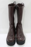 Fi.n.t / バックレースアップロングブーツ M/23.5cm ブラウン H-25-07-13-077-CA-SH-NS-ZH