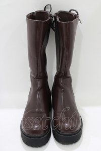 Fi.n.t / バックレースアップロングブーツ M/23.5cm ブラウン H-25-07-13-077-CA-SH-NS-ZH