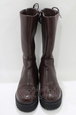画像1: Fi.n.t / バックレースアップロングブーツ M/23.5cm ブラウン H-25-07-13-077-CA-SH-NS-ZH