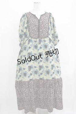 画像1: axes femme purple label / 花柄ワンピース Free グリーン H-25-07-13-008-AX-OP-NS-ZH