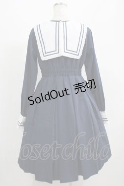 画像3: FLC / 皆方由衣コラボ/襟付きプリーツワンピース M ネイビー H-25-07-13-011-LO-OP-NS-ZH