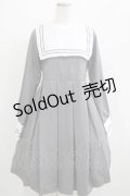 FLC / 皆方由衣コラボ/襟付きプリーツワンピース M グレー H-25-07-13-012-LO-OP-NS-ZH
