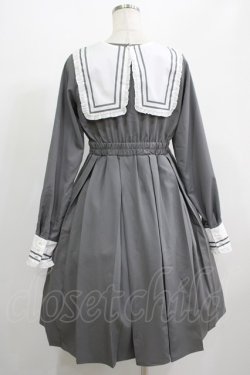 画像3: FLC / 皆方由衣コラボ/襟付きプリーツワンピース M グレー H-25-07-13-012-LO-OP-NS-ZH