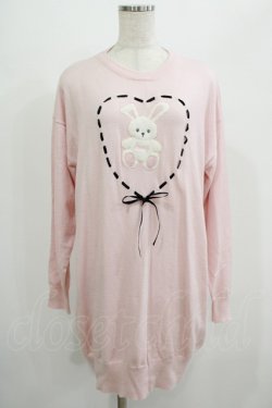 画像1: Honey Cinnamon / ハニーちゃんニットワンピース Free ピンク H-25-07-13-021-LO-OP-NS-ZH