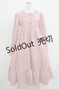 FLC / 星名桜子/ギンガムチェックワンピース M レッド H-25-07-13-003-LO-OP-NS-ZH