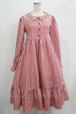画像1: FLC / 星名桜子/ギンガムチェックワンピース M レッド H-25-07-13-003-LO-OP-NS-ZH