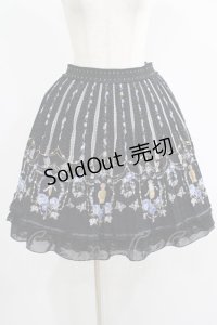 axes femme / パネル香水瓶柄プリーツスカート M ブラック H-25-07-14-026-AX-SK-NS-ZH