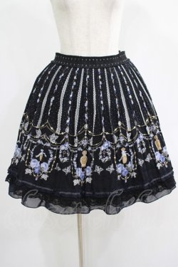 画像1: axes femme / パネル香水瓶柄プリーツスカート M ブラック H-25-07-14-026-AX-SK-NS-ZH