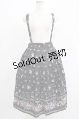 axes femme / すみれ柄サス付スカート M ブラック H-25-07-14-027-AX-SK-NS-ZH