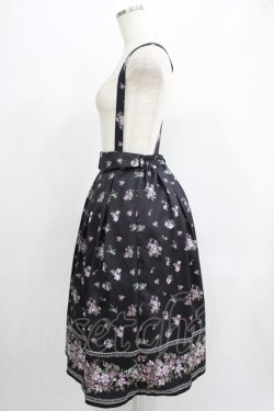 画像2: axes femme / すみれ柄サス付スカート M ブラック H-25-07-14-027-AX-SK-NS-ZH