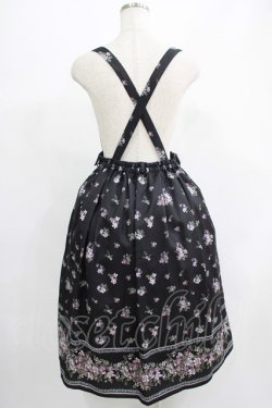 画像3: axes femme / すみれ柄サス付スカート M ブラック H-25-07-14-027-AX-SK-NS-ZH
