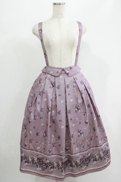 画像1: axes femme / すみれ柄サス付スカート M ラベンダー H-25-07-14-028-AX-SK-NS-ZH