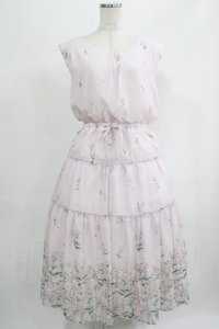axes femme / 花柄ティアードノースリワンピ M ピンク H-25-07-14-033-AX-OP-NS-ZH