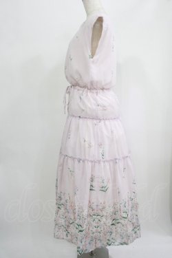 画像2: axes femme / 花柄ティアードノースリワンピ M ピンク H-25-07-14-033-AX-OP-NS-ZH