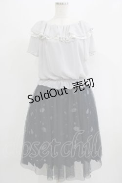 画像1: axes femme / アンサンブルレースワンピ M ネイビー/グレー H-25-07-14-034-AX-OP-NS-ZH