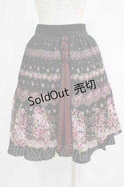 画像3: axes femme / パネルバラ柄プリーツスカート M ブラック H-25-07-14-035-AX-SK-NS-ZH