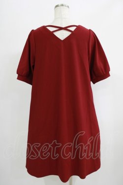 画像3: Amavel / はしごレースフリル五分袖Aラインワンピース Free ボルドー H-25-07-14-037-CA-OP-NS-ZH
