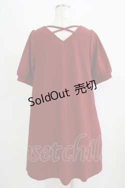 画像3: Amavel / はしごレースフリル五分袖Aラインワンピース Free ボルドー H-25-07-14-037-CA-OP-NS-ZH