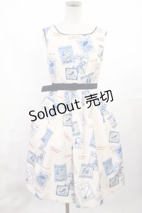 Fi.n.t / ブティックポスター柄ワンピース Free IVORY H-25-07-14-1007-CA-OP-NS-ZH