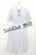 Fi.n.t / リボンタイ付き開衿チェックワンピース Free BLUE H-25-07-14-1008-CA-OP-NS-ZH