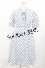 Fi.n.t / リボンタイ付き開衿チェックワンピース Free BLUE H-25-07-14-1008-CA-OP-NS-ZH