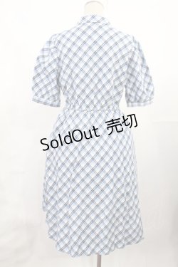 画像2: Fi.n.t / リボンタイ付き開衿チェックワンピース Free BLUE H-25-07-14-1008-CA-OP-NS-ZH