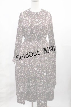画像1: Fi.n.t / ティータイム柄ワンピース Free BROWN H-25-07-14-1012-CA-OP-NS-ZH