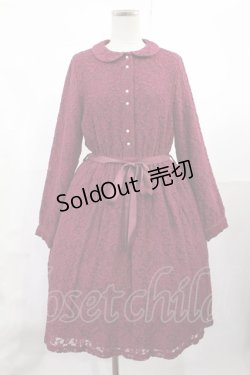 画像1: Fi.n.t / 総レース丸衿ワンピース Free ボルドー H-25-07-14-1014-CA-OP-NS-ZH