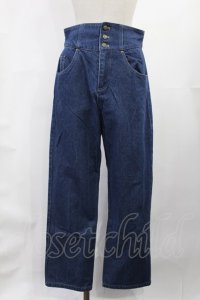 Fi.n.t / バックレースアップストレートデニムパンツ M BLUE H-25-07-14-1021-CA-PA-NS-ZH