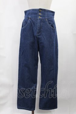 画像1: Fi.n.t / バックレースアップストレートデニムパンツ M BLUE H-25-07-14-1021-CA-PA-NS-ZH