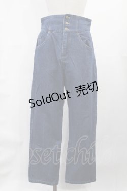 画像1: Fi.n.t / バックレースアップストレートデニムパンツ M BLUE H-25-07-14-1021-CA-PA-NS-ZH
