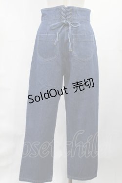 画像2: Fi.n.t / バックレースアップストレートデニムパンツ M BLUE H-25-07-14-1021-CA-PA-NS-ZH