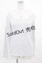 Fi.n.t / お皿刺繍衿ロンT Free SAX H-25-07-14-1023-CA-TO-NS-ZH
