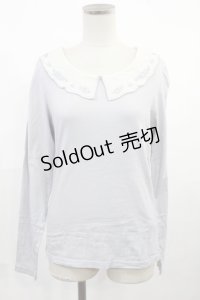 Fi.n.t / お皿刺繍衿ロンT Free SAX H-25-07-14-1023-CA-TO-NS-ZH