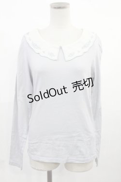 画像1: Fi.n.t / お皿刺繍衿ロンT Free SAX H-25-07-14-1023-CA-TO-NS-ZH