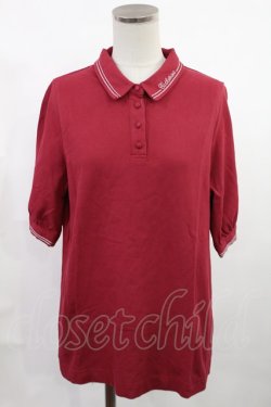 画像1: Fi.n.t / チェーンステッチロゴ刺繍ポロシャツ Free RED H-25-07-14-1024-CA-TS-NS-ZH