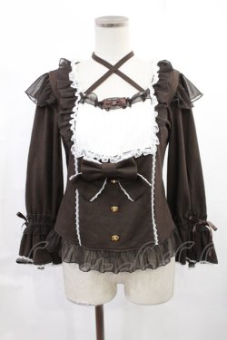 画像1: Angelic Pretty / 切替シャーリングカットソー Free ブラウン H-25-07-14-1026-AP-TO-NS-ZH
